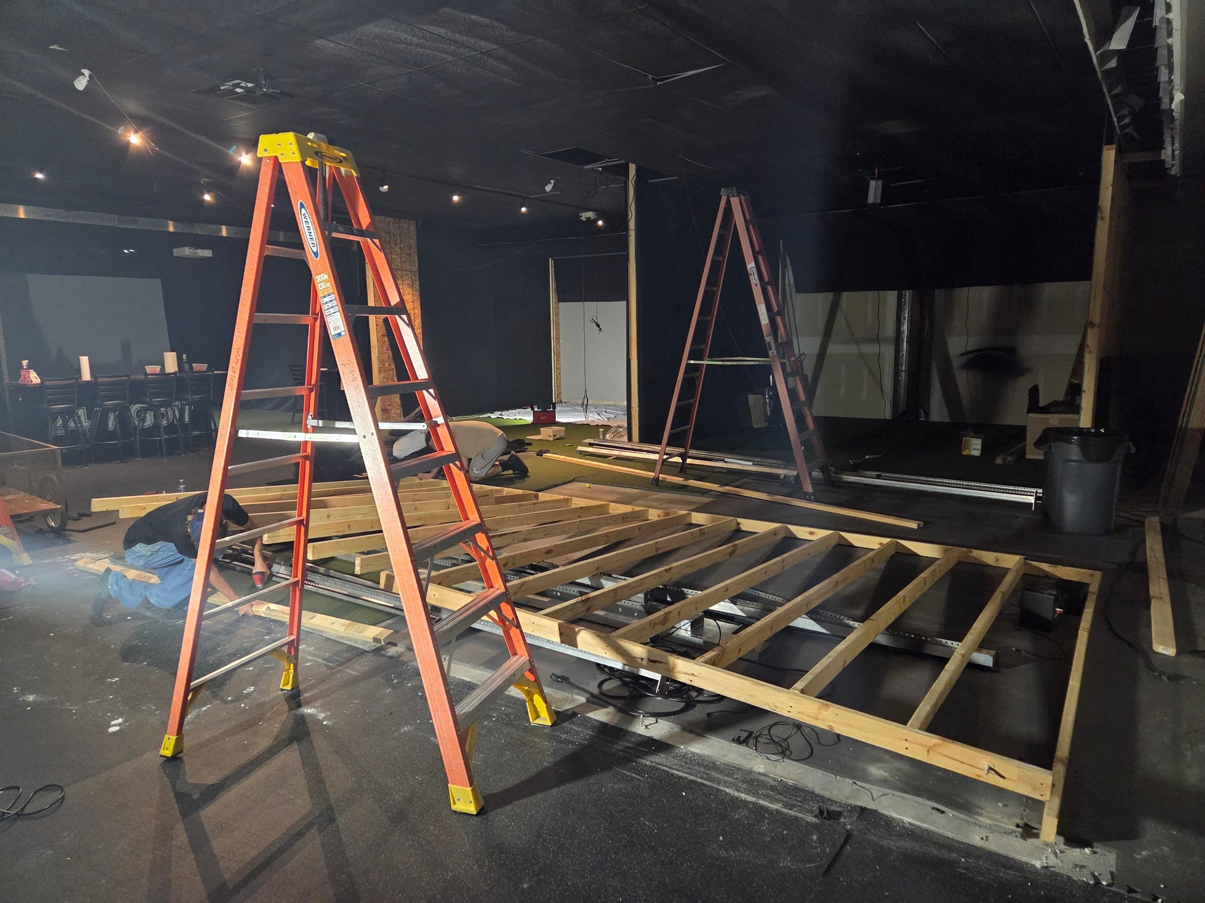 Framed wall is down