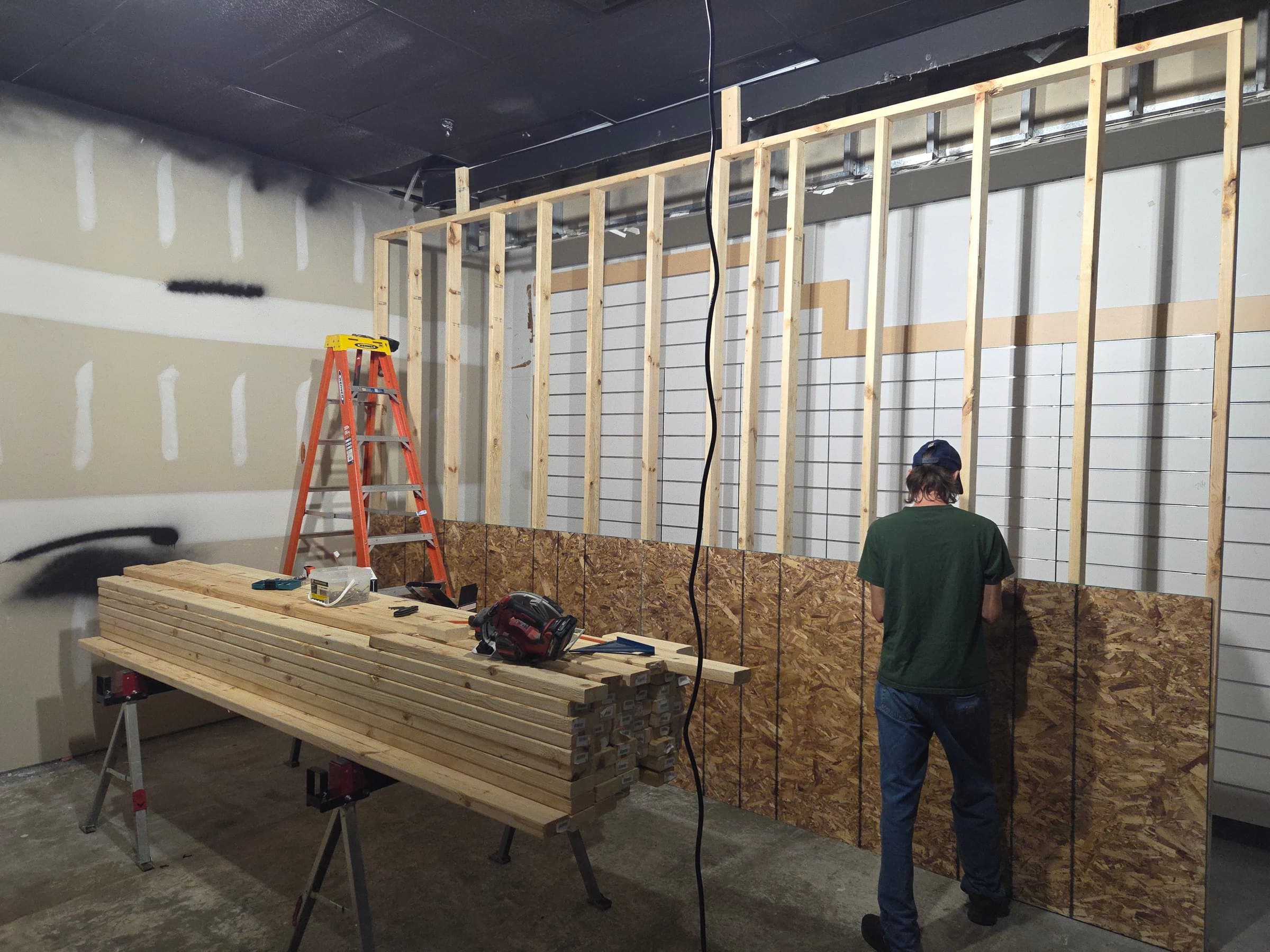Framing and sheathing new walls