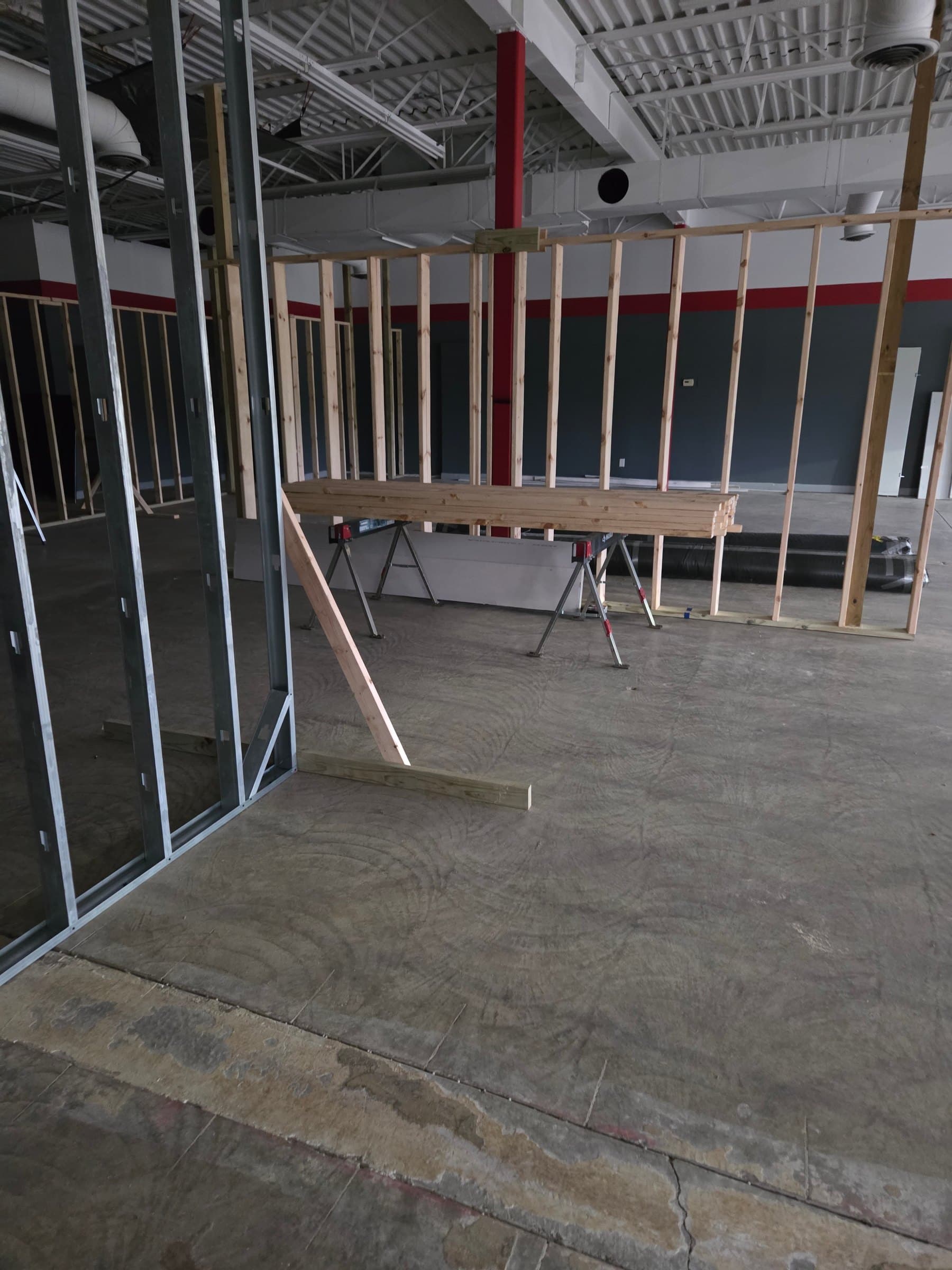 Unfinished walls ready for sheathing